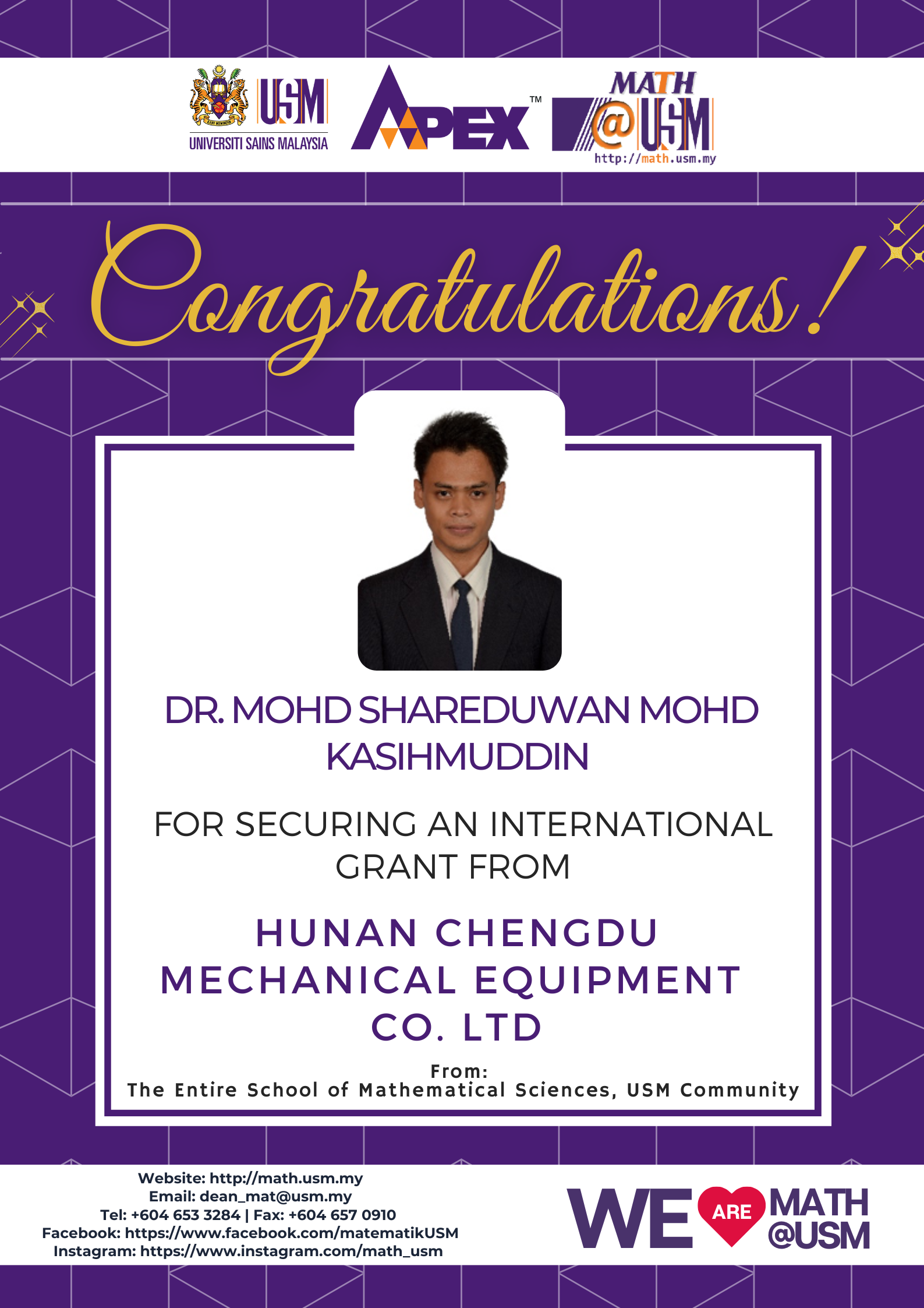 Special AchievementCongratulations POSTER Dr Shareduwan