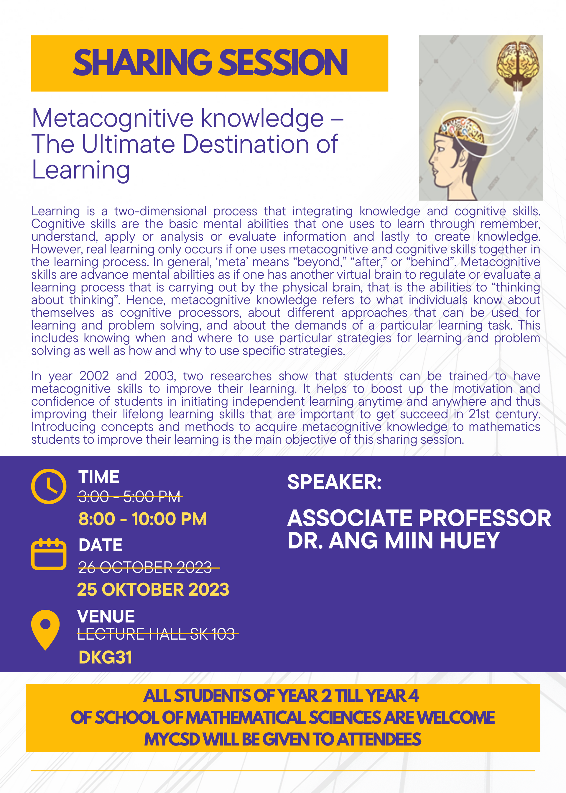 Sharing Session Dr Ang Miin Huey